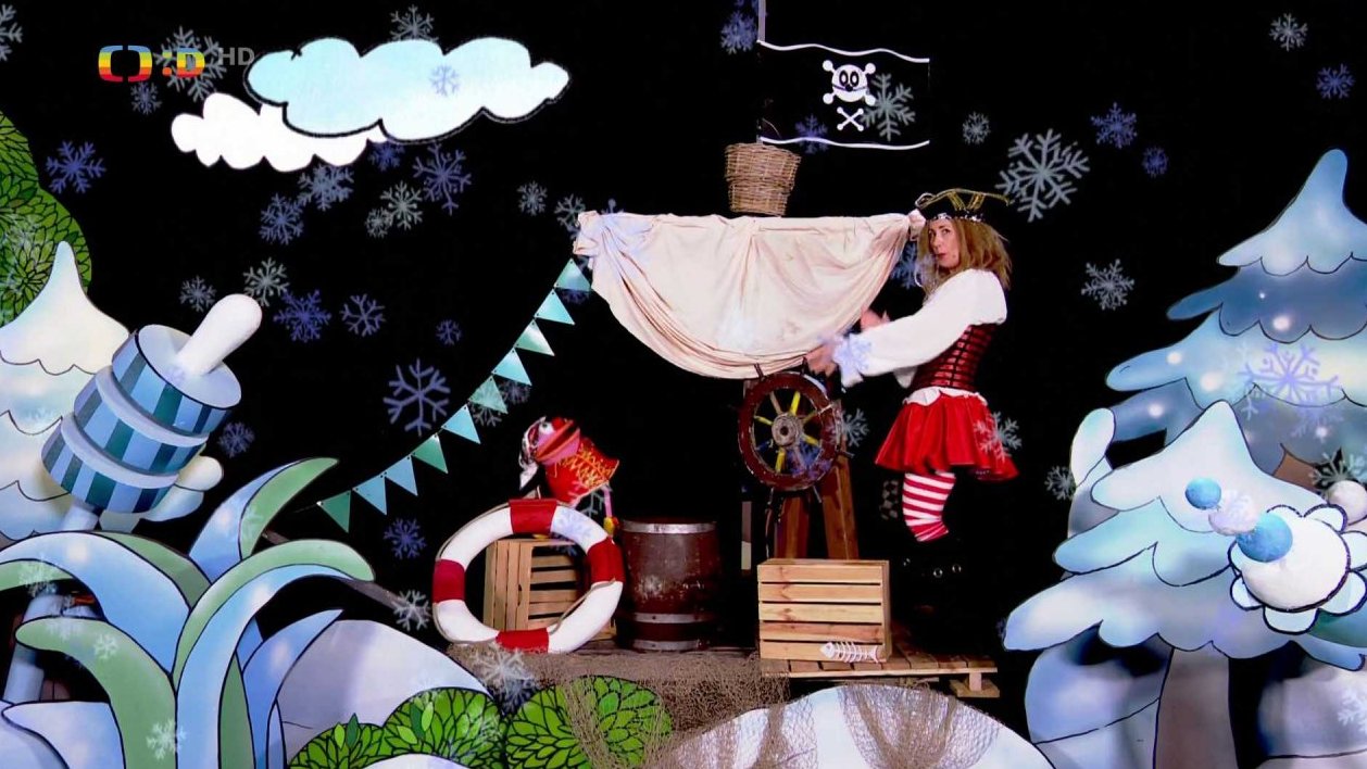 Drsňačka s Fámulou vítají nový rok písničkou Pirátův rok , text T. Končinský, hudba T. Kůgel