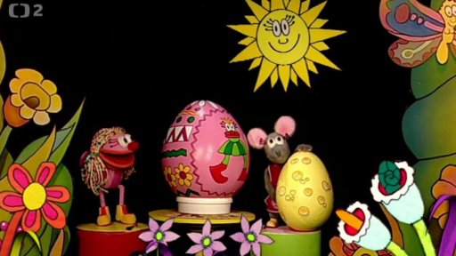 Famůla a Tryskýýý malují velikonoční vajíčko pro Mufa. Otylka je varuje. Muf spáchal další zlobišárnu.