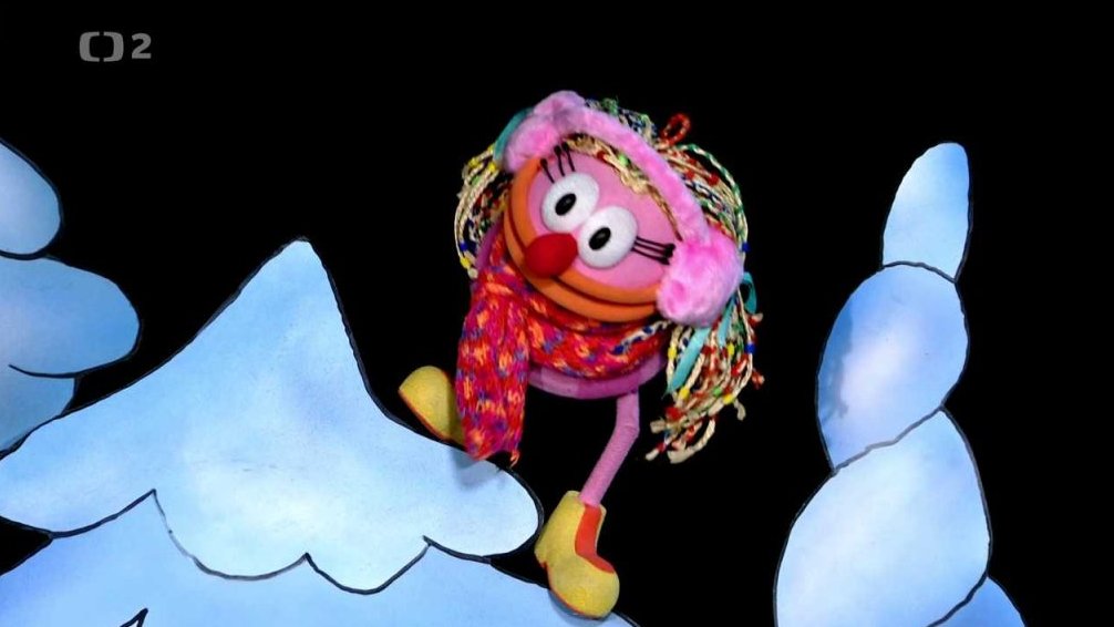 Pipeta s Fámulou malují do sněhu písničku.