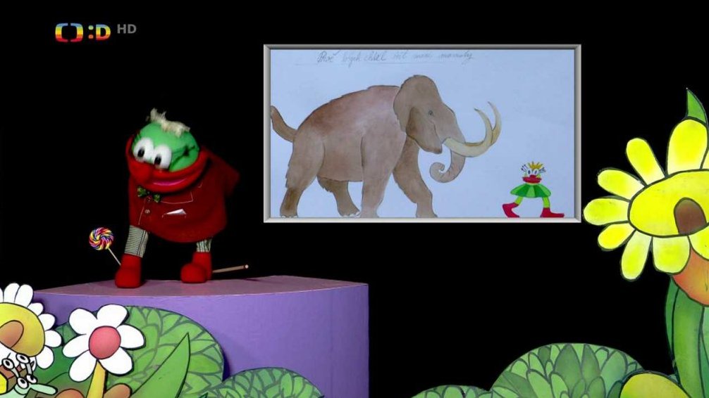Muf uvádí odbornou přednášku o světě mamutů.